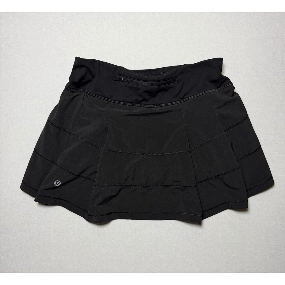 Lululemon Skirt Women’s Black Pace Rival Skort Size 4 Adjustable Waist Stretch